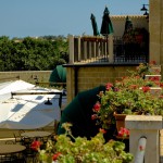 Room terrace on courtyard